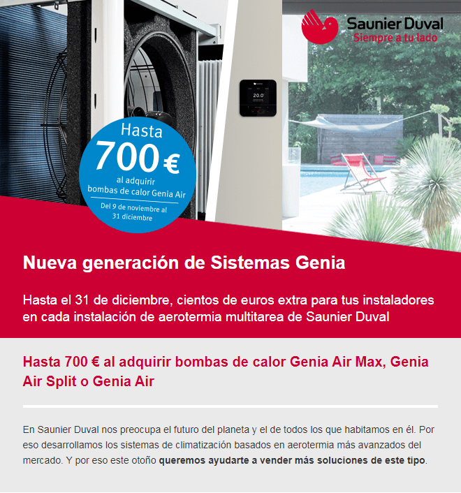 Promoción Instalador / Hasta 700€ Instalando Saunier Duval