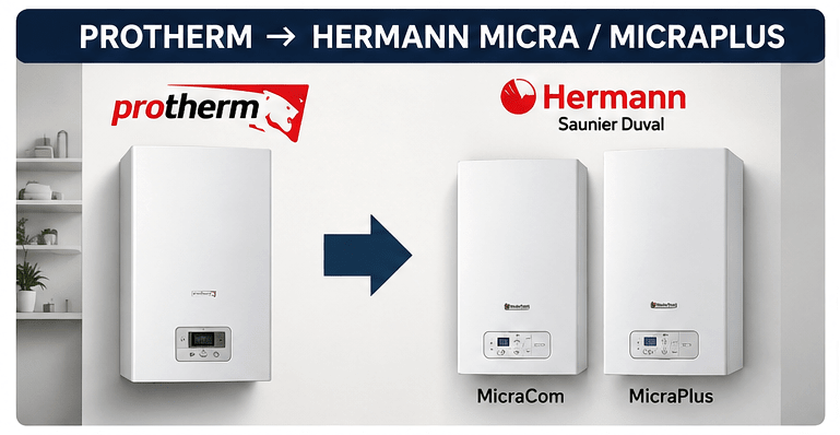 Caldera equivalente a Protherm | La mejor alternativa es Hermann MicraPlus o MicraCom