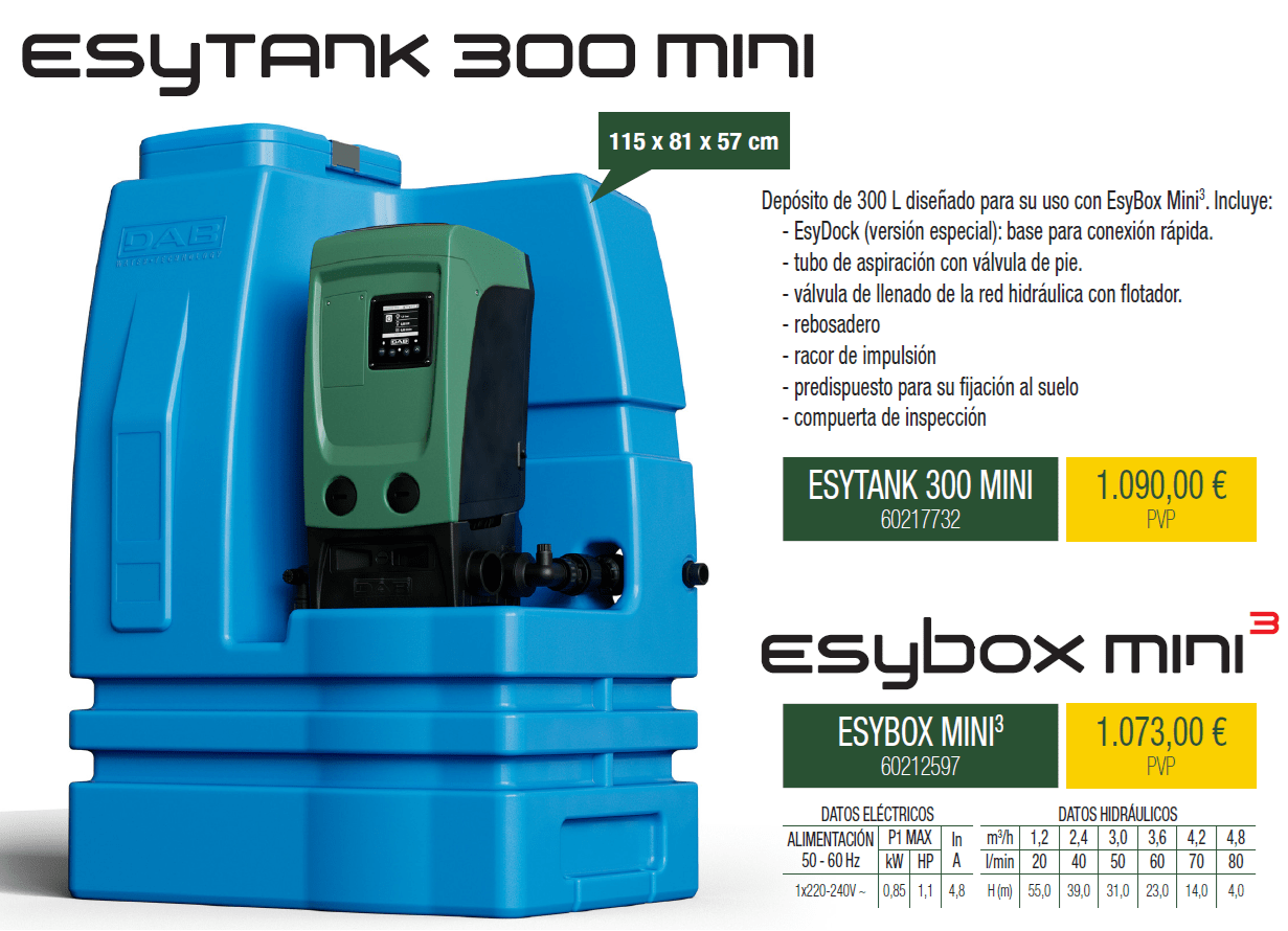 Nuevo Dab Esytank de 300L, para combinar con un Esybox Mini3